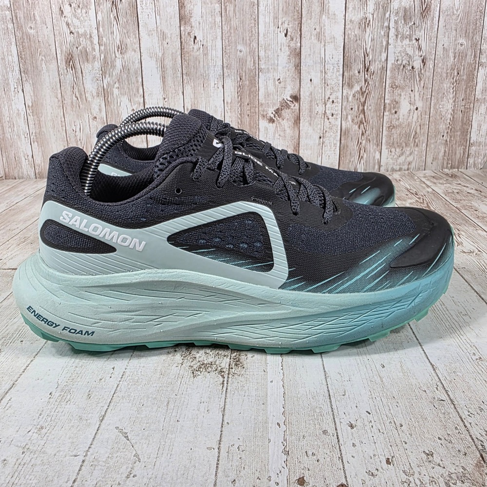 Salomon Glide Max TR Women 9 Black‎ Yucca Trail Running Shoes 473175 Energy Foam